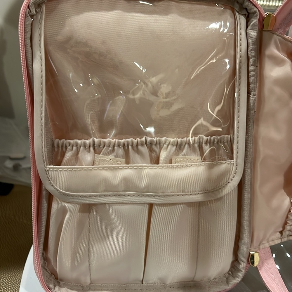 Large Pink Glitter Waterproof Toiletry Bag Makeup Case NWOT - Picture 6 of 11